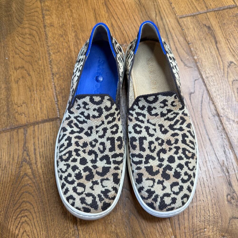 Rothy's The Original Slip On Sneaker Desert Cat Leopard Print Shoes 9 M US